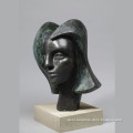 Best selling abstract female bronze head gift sculpture for indoor decoration